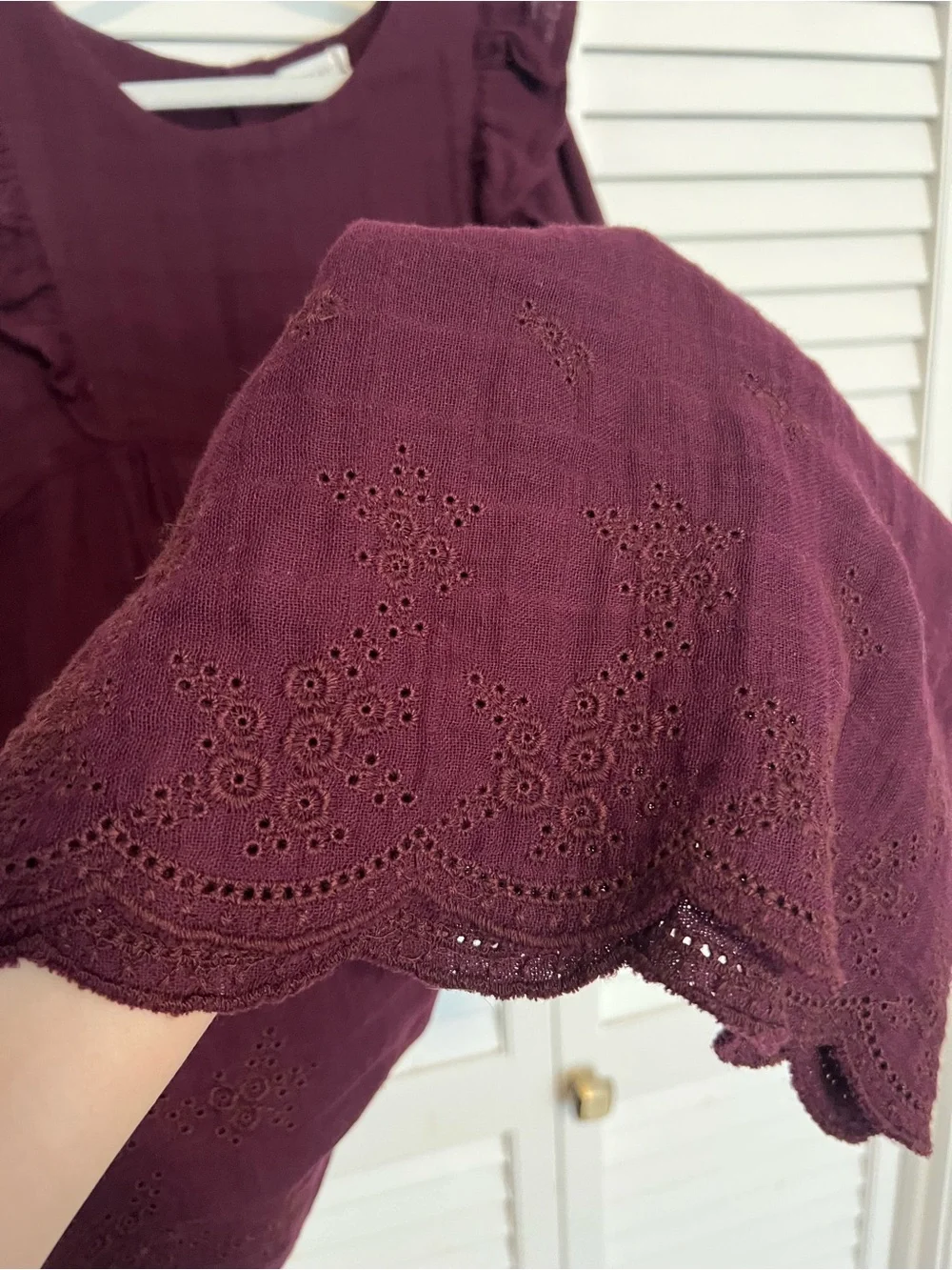 Jamie Kay Girls' Ruffled Long-Sleeve Dress in Plum